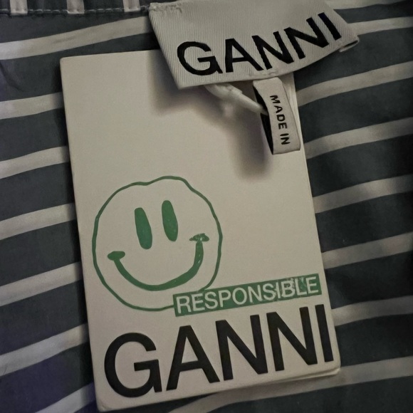 GANNI Stripe Cotton Shirtdress - Picture 7 of 9